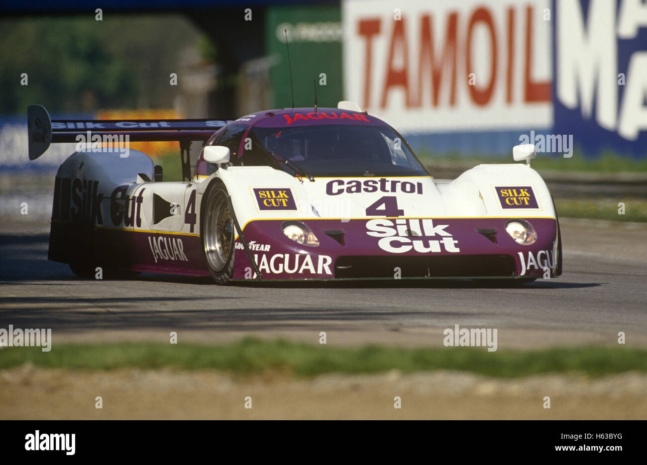 4 Jaguar XJR9-LM in Le Mans 1989 Stockfoto