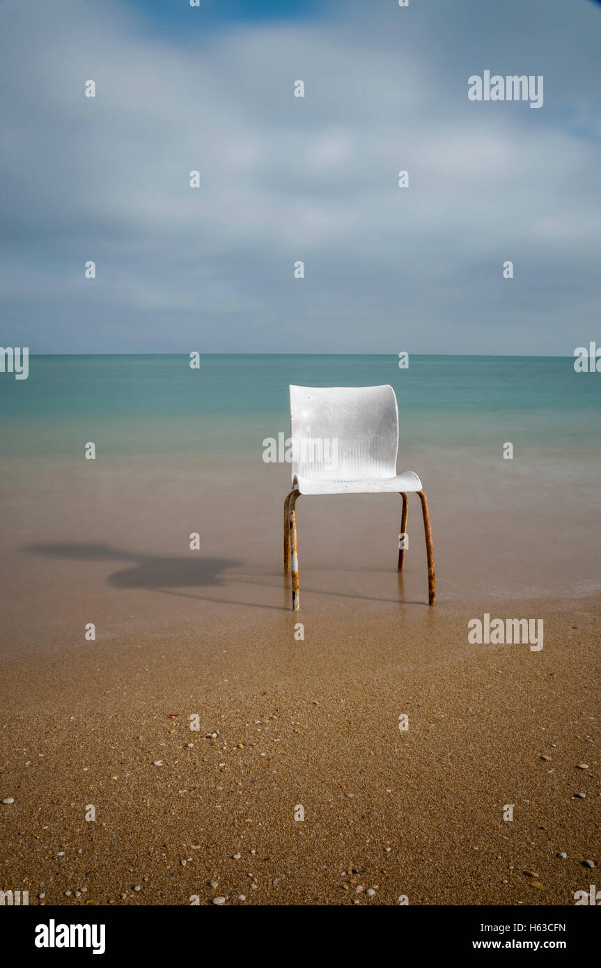 ein Küste-Stuhl Stockfoto