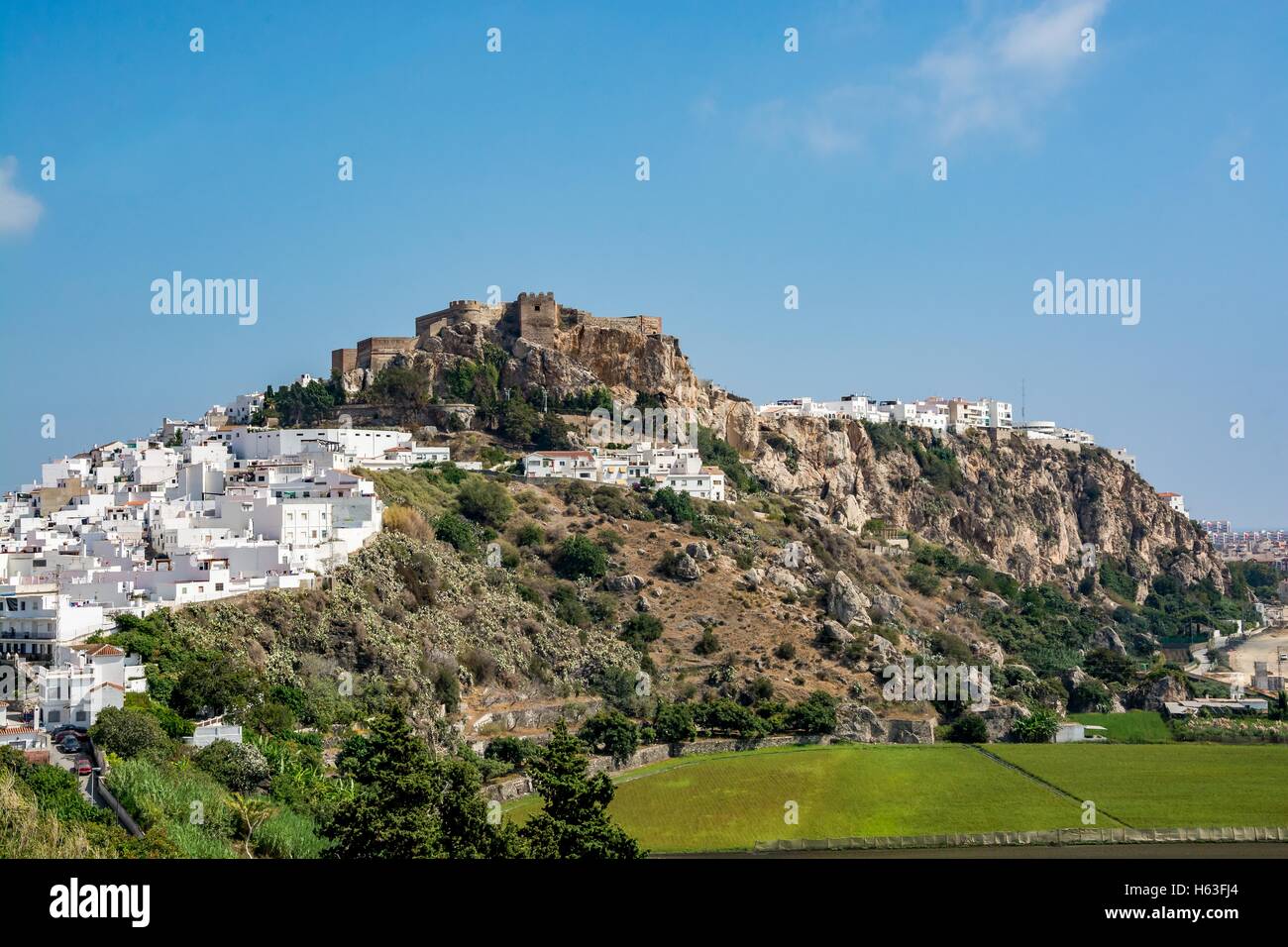 Blick auf die Burg von Salobrena (Castillo De Salobreña), Spanien Stockfoto
