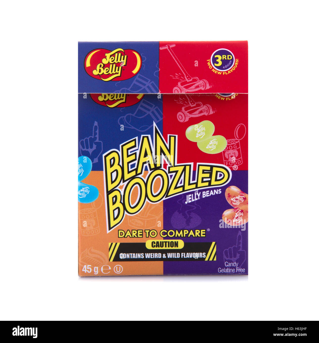Jelly Belly Bean Boozled Dare Gummibärchen zu vergleichen Stockfoto