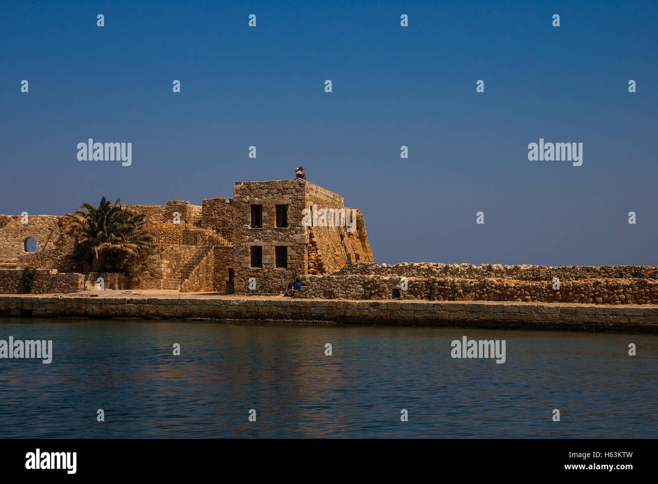 Alten Hafen Wände in Chania, Crete Stockfoto
