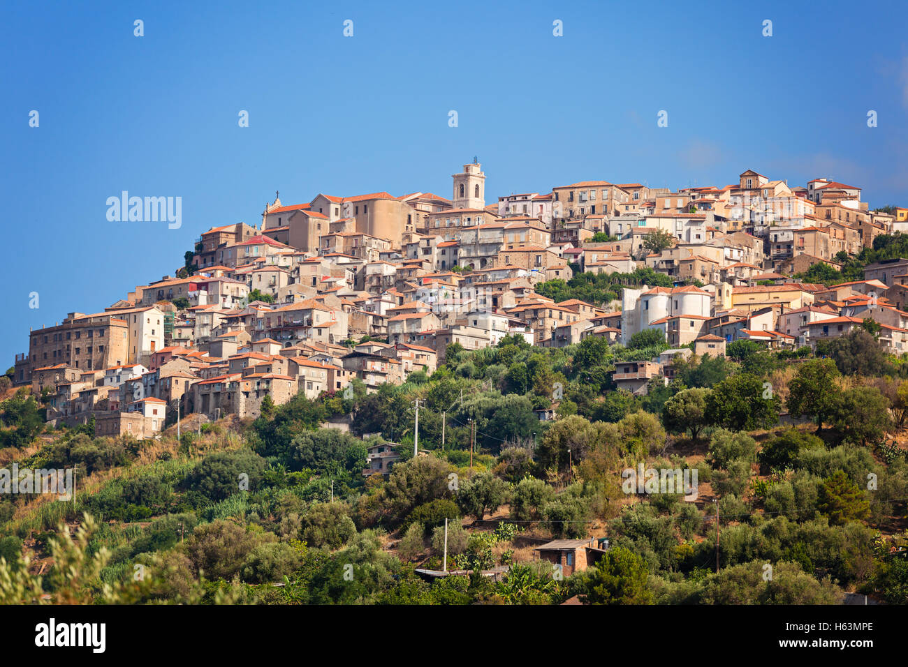 Blick auf Nicotera Stadt in Kalabrien in Süditalien Stockfoto