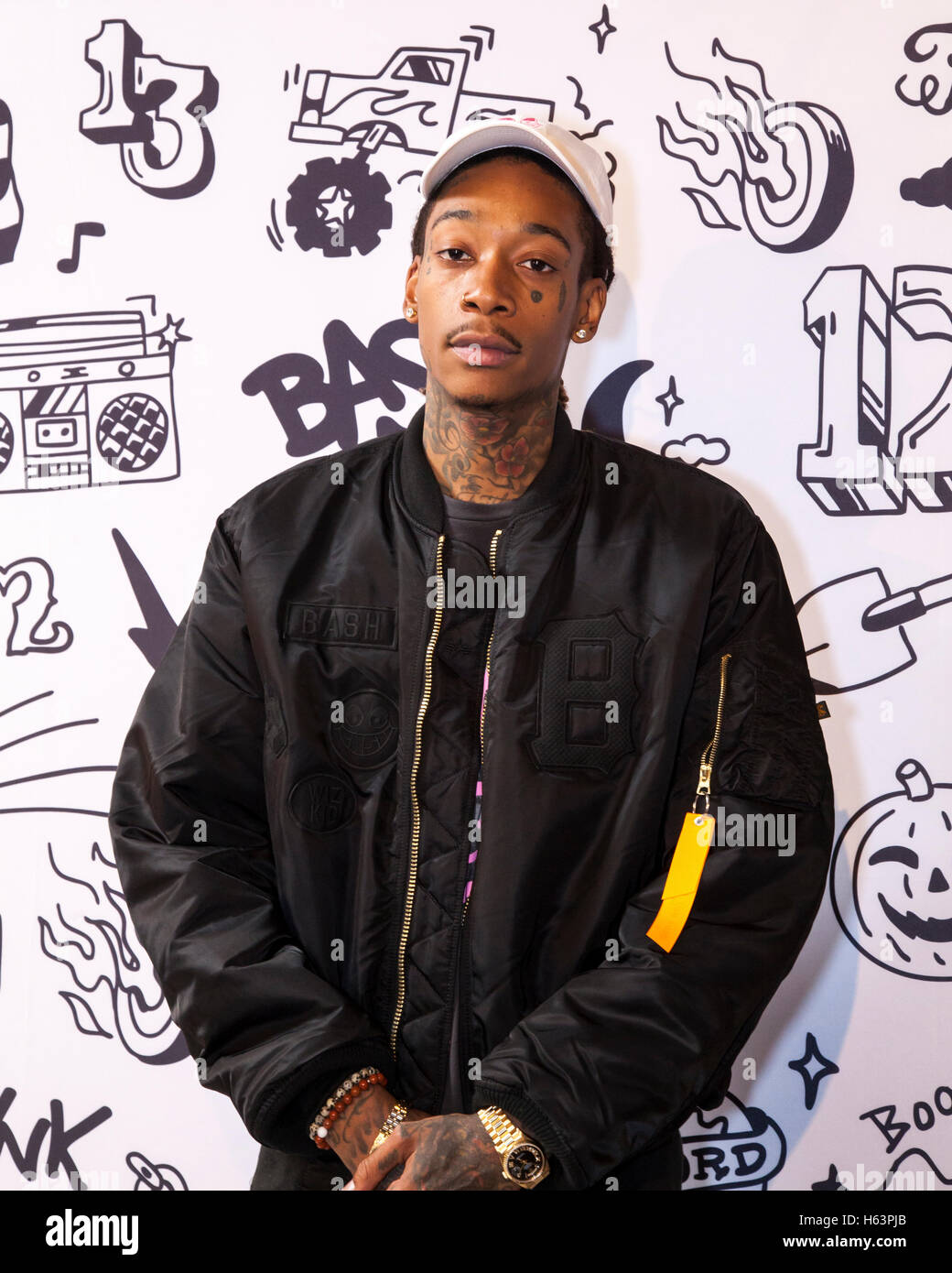 Rapper Wiz Khalifa anlässlich des Starts der seine Modelinie BASH von Junk Food am 15. Oktober 2016 in Venice, Kalifornien. Stockfoto