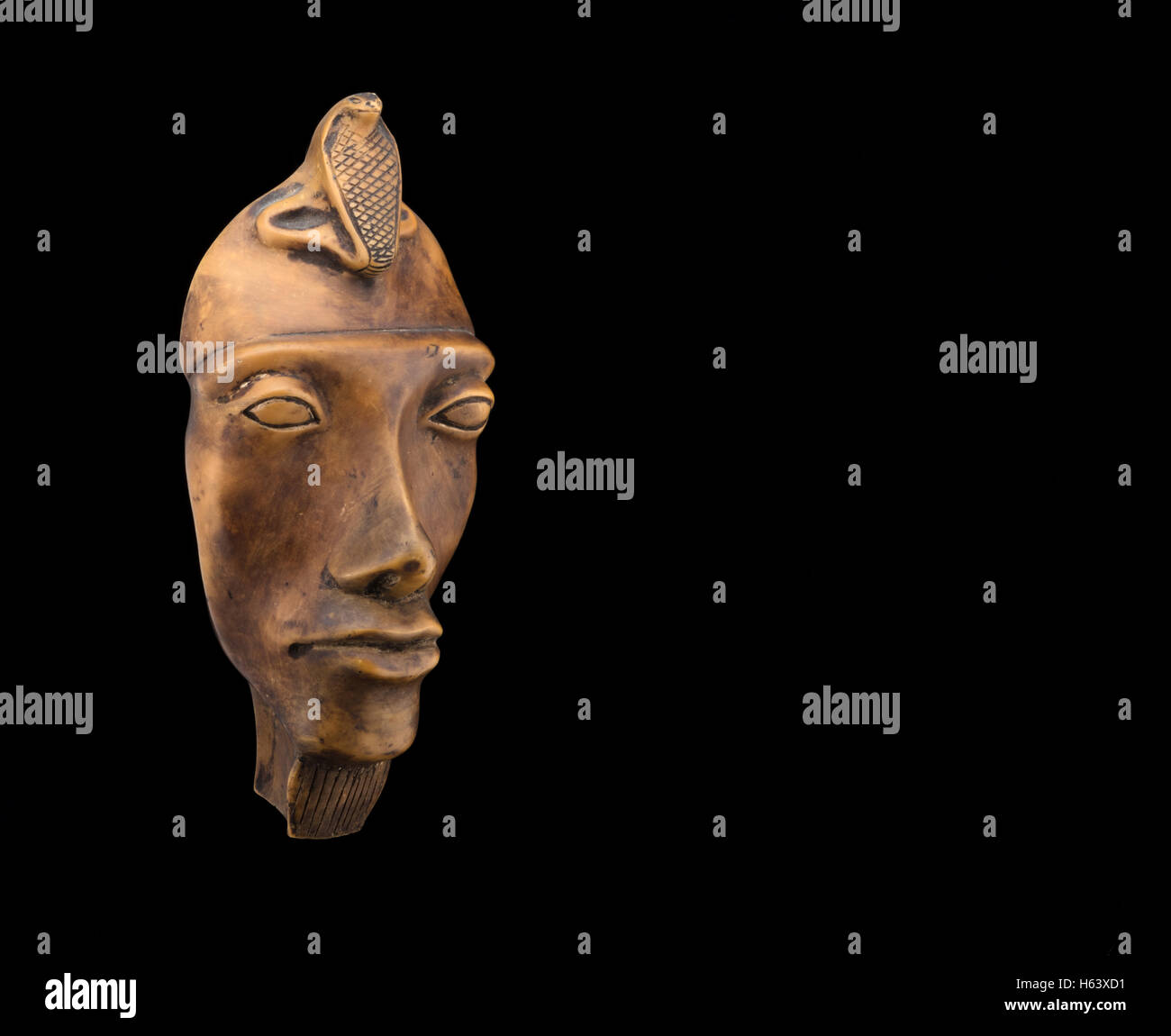 Ägyptischer Pharao Maske, schwarz / weiß Foto mit freiem Speicherplatz für text Stockfoto
