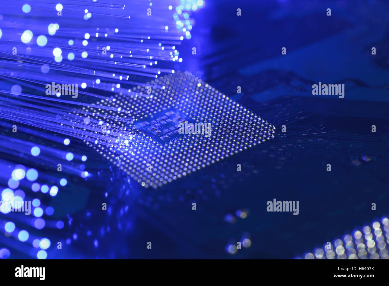 Breitband, Glasfaser, Chipsatz, CPU, Elektronik Stockfoto Breitband, Glasfaser, Chipsatz, CPU, Elektronik Stockfoto