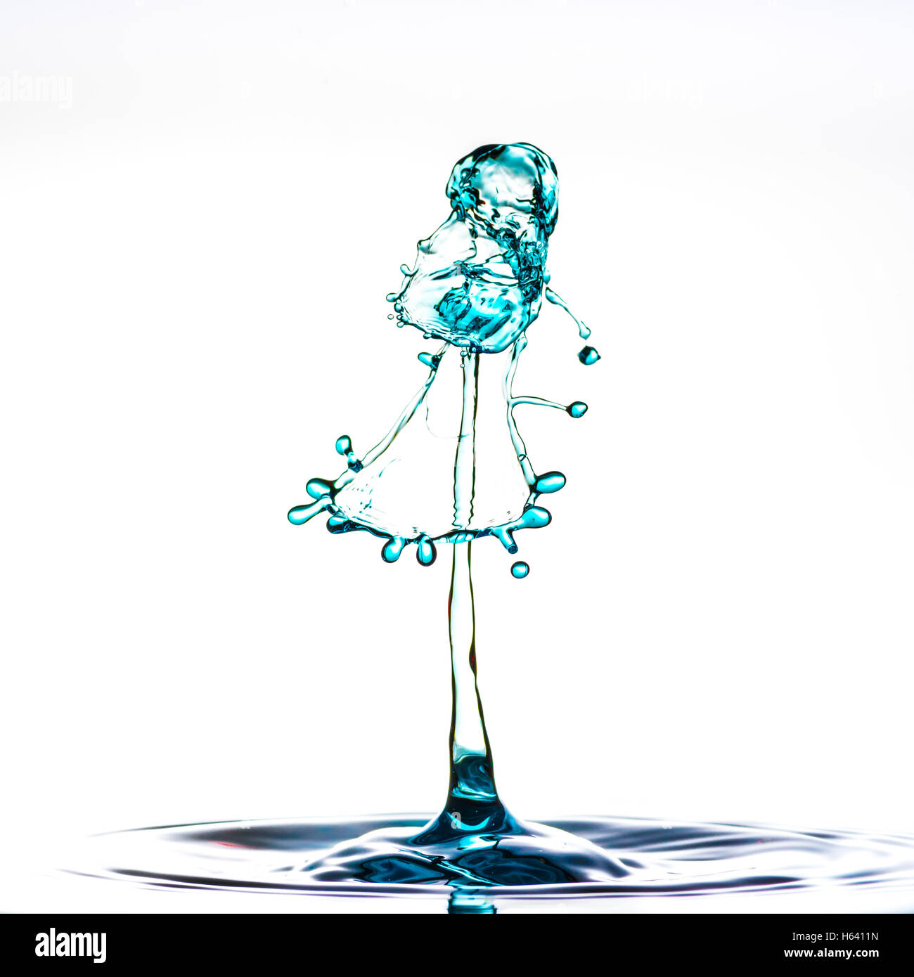 Wassertropfen, die Kollision in high-Speed Flash-image Stockfoto