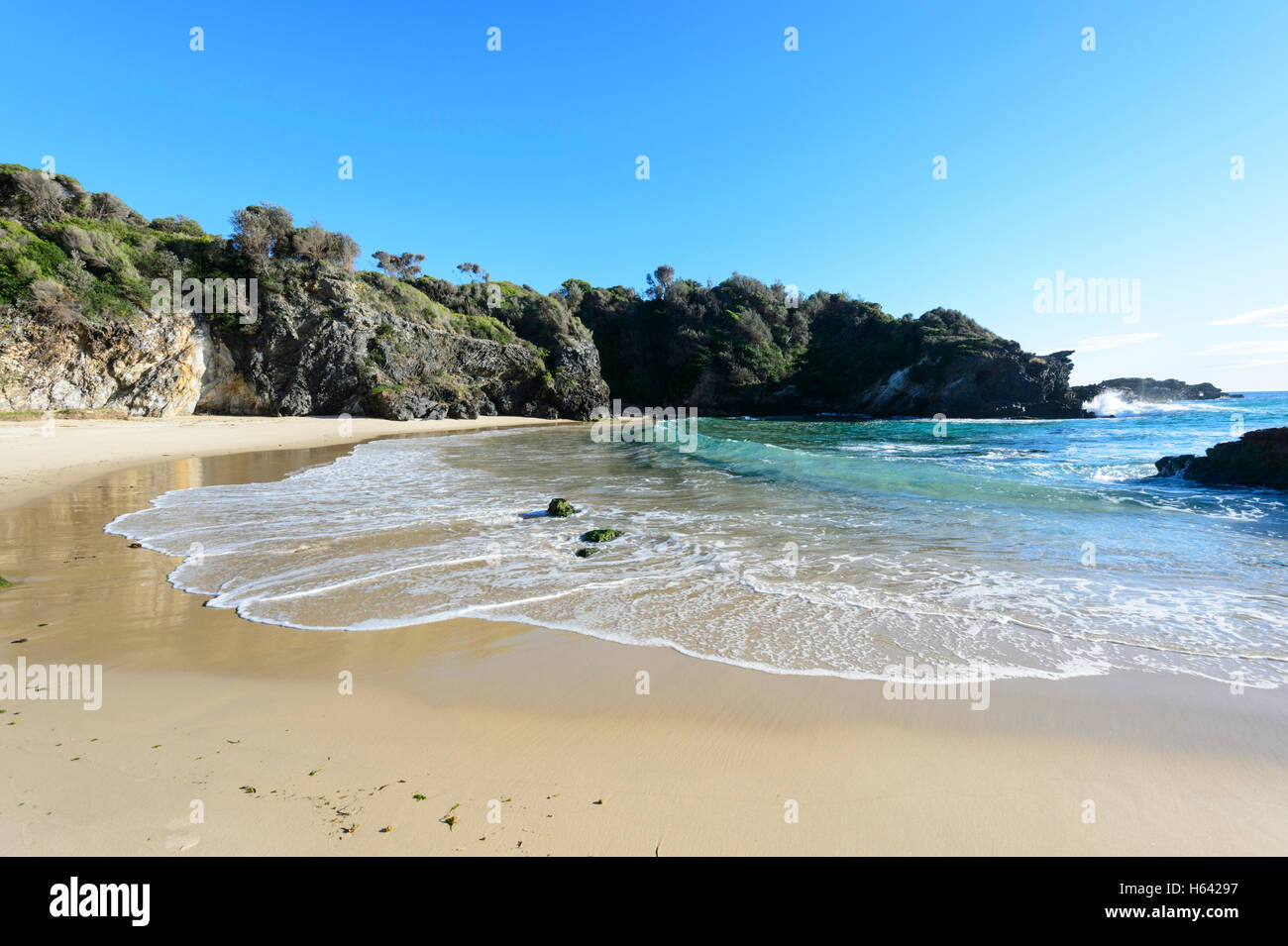 Norden von Surf Beach, Narooma, New South Wales, NSW, Australien Stockfoto