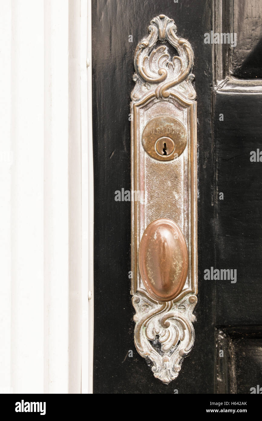 Türgriff im Charleston Historic District, South Carolina Stockfoto