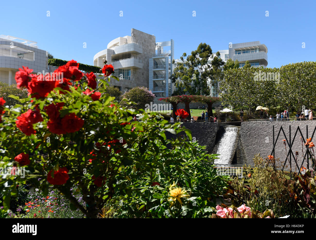 Das Getty Center in Los Angeles, Kalifornien, ist ein Campus des Getty Museums und anderen Programmen des Getty Trust. Stockfoto