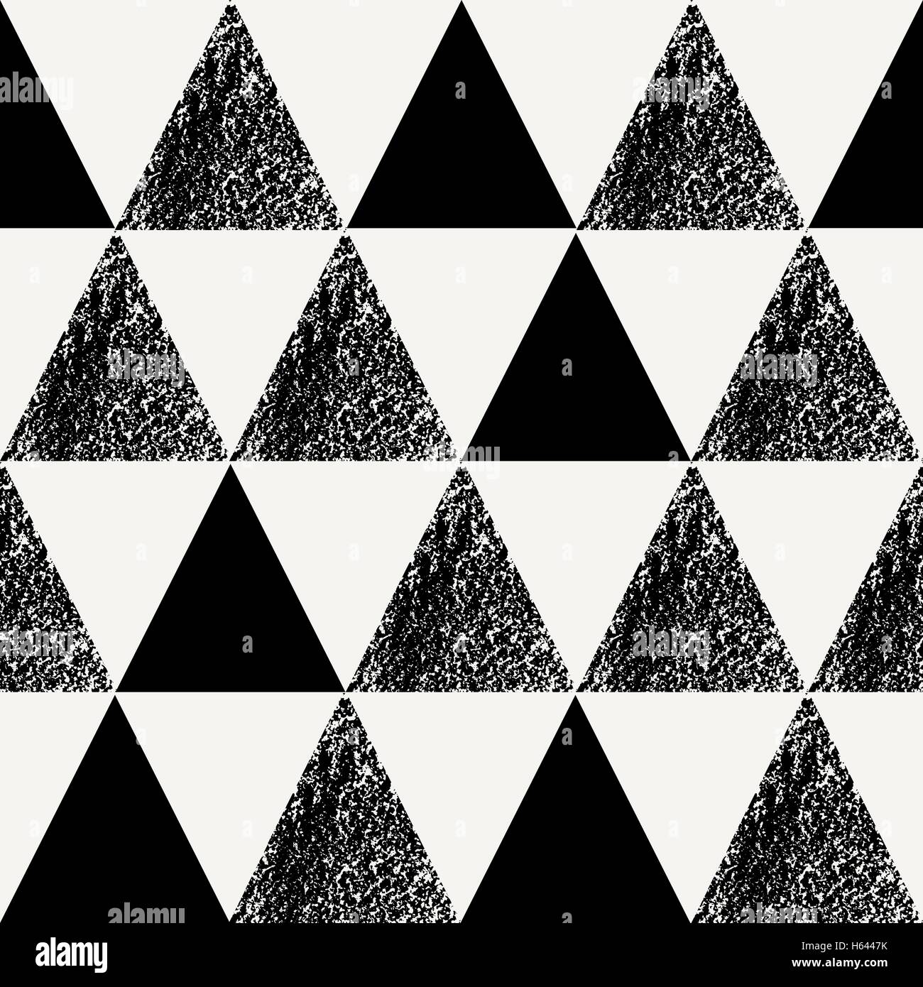 Nahtlose wiederholendes Muster mit Dreieck Formen auf cremefarbenen Hintergrund in schwarz. Moderne und stilvolle abstrakte Design Plakat, Abdeckung, Stock Vektor