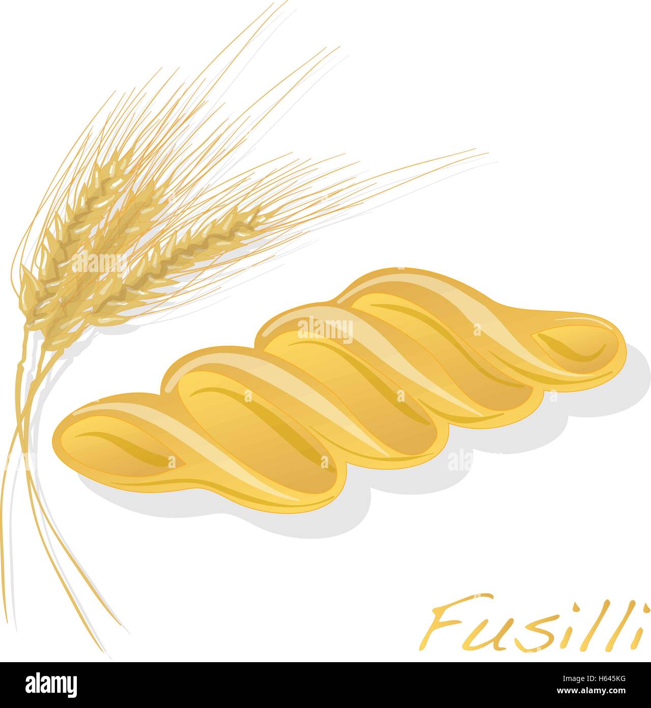 Fusilli Nudeln Vektor-Illustration isoliert Stock Vektor