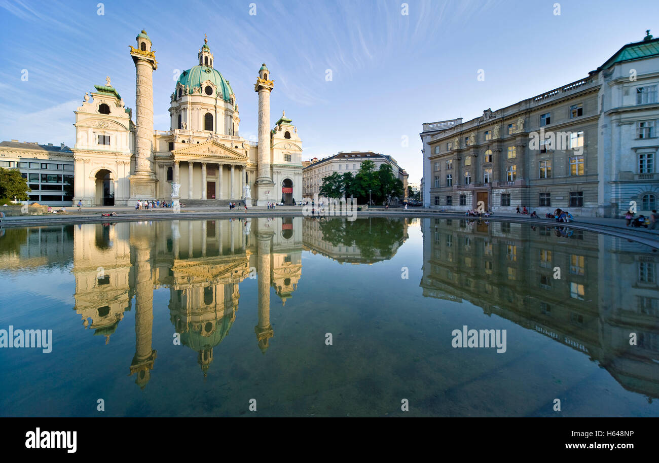 Karlskirche Kirche, Karlsplatz-Platz, Wien, Österreich, Europa Stockfoto