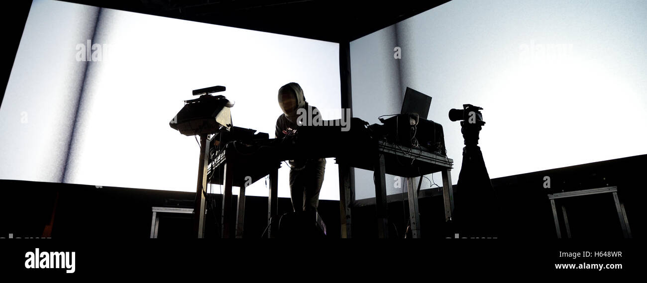 BARCELONA - 19 JUN: Squarepusher (Electro, Techno und ambient Band) live-Auftritt beim Sonar Festival. Stockfoto