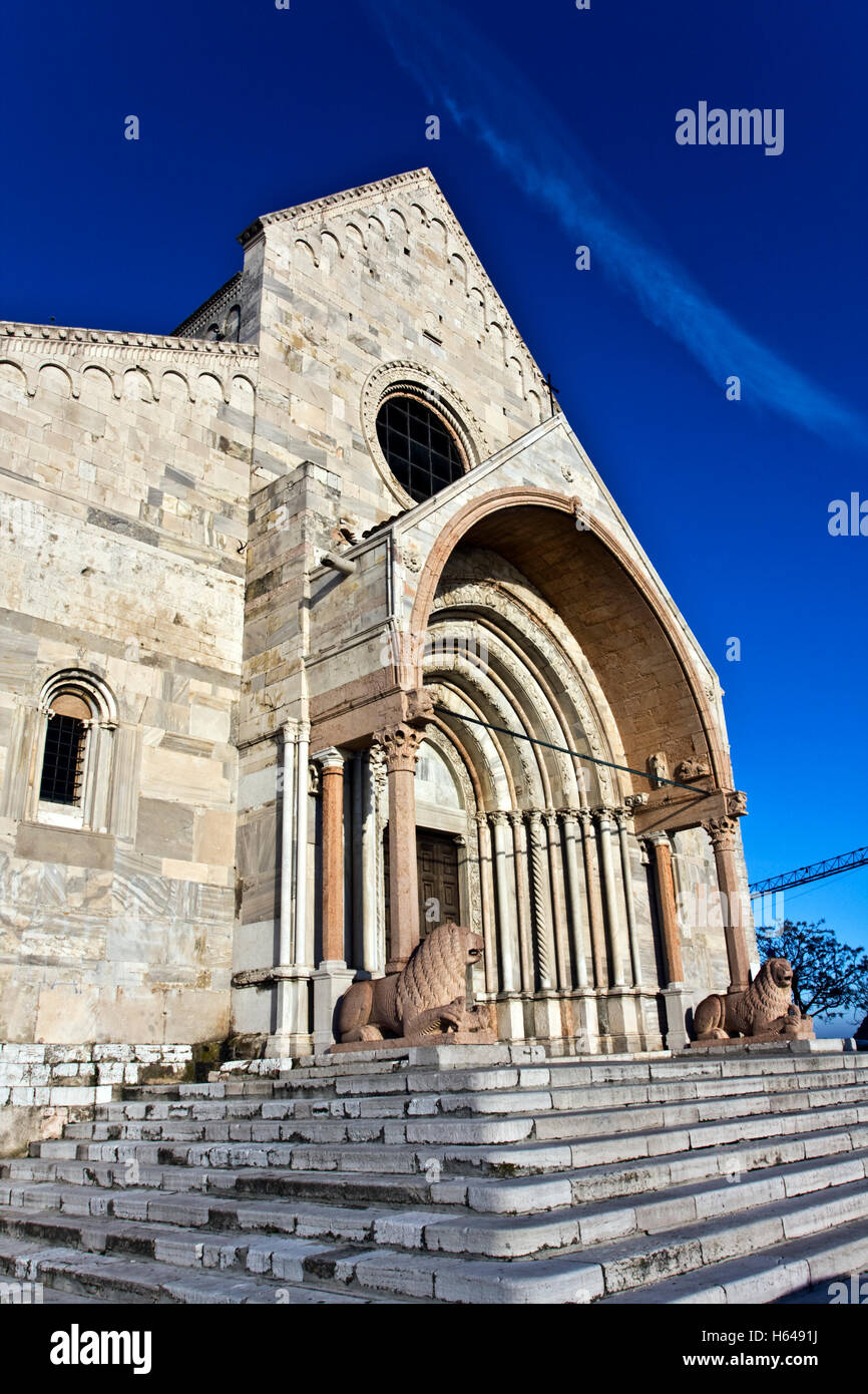 Kirche, Dom San Ciriaco, romanische Architektur, Ancona, Marken, Italien, Europa Stockfoto