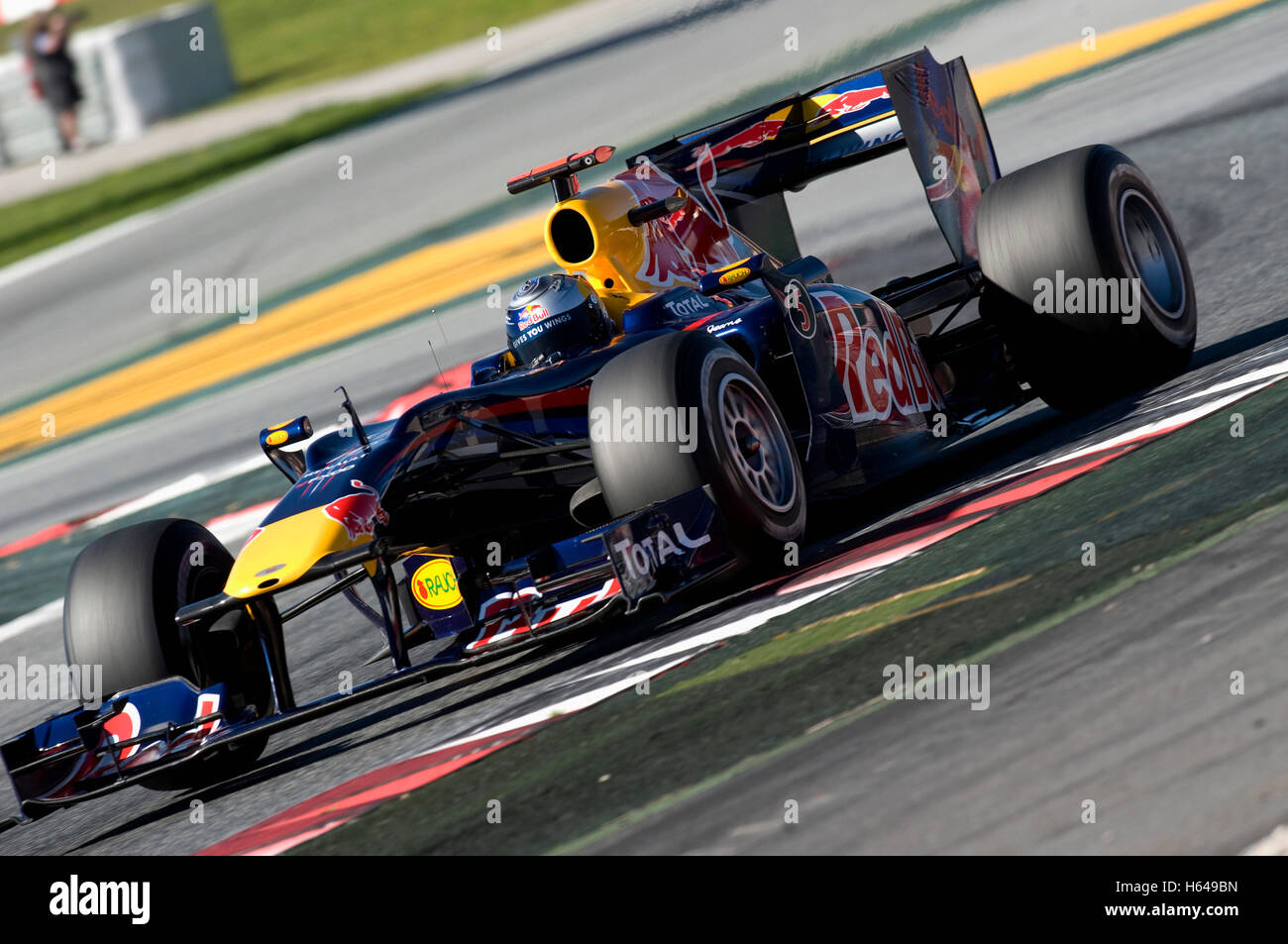 Motorsport, Sebastian Vettel, GER, in der Red Bull Racing RB5 Rennwagen, Formel1 Tests auf dem Circuit de Catalunya-Rennen Stockfoto