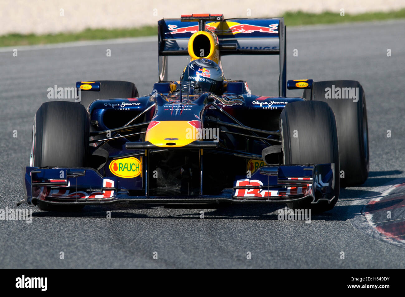 Motorsport, Sebastian Vettel, GER, in der Red Bull Racing RB5 Rennwagen, Formel1 Tests auf dem Circuit de Catalunya-Rennen Stockfoto