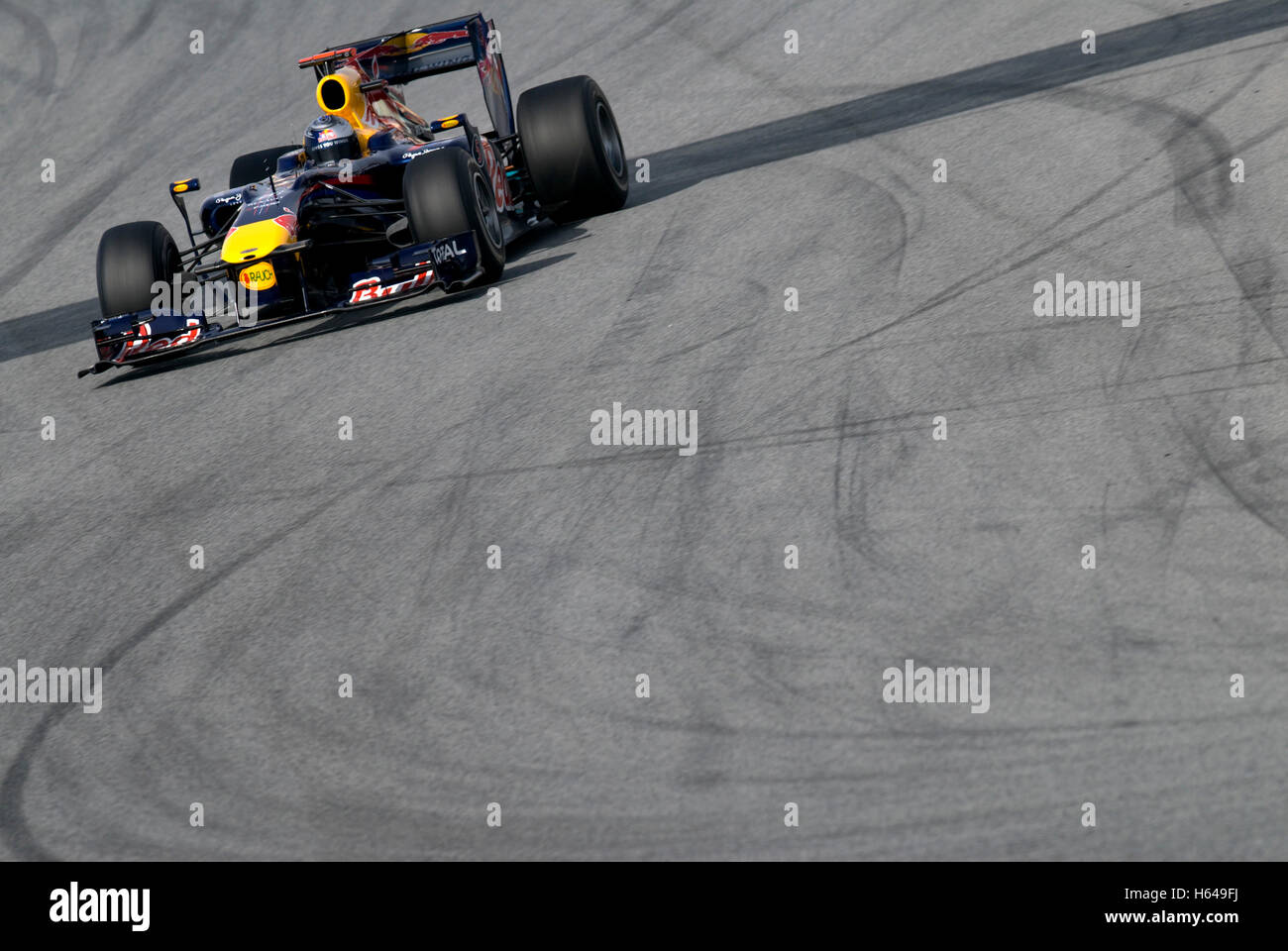Motorsport, Sebastian Vettel, GER, in der Red Bull Racing RB5 Rennwagen, Formel1 Tests auf dem Circuit de Catalunya-Rennen Stockfoto
