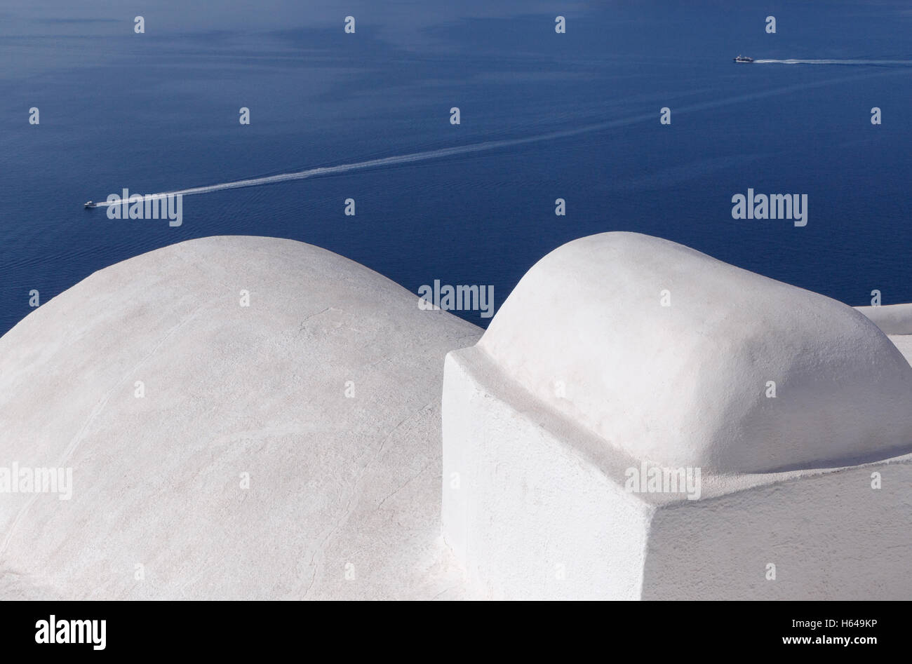 traditionelle weiß getünchten Kykladenhaus in Oia auf Santorin Stockfoto