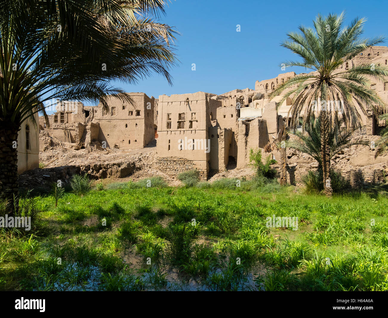 Oman, Birkat Al-Mawz, Blick auf das Dorf Stockfoto