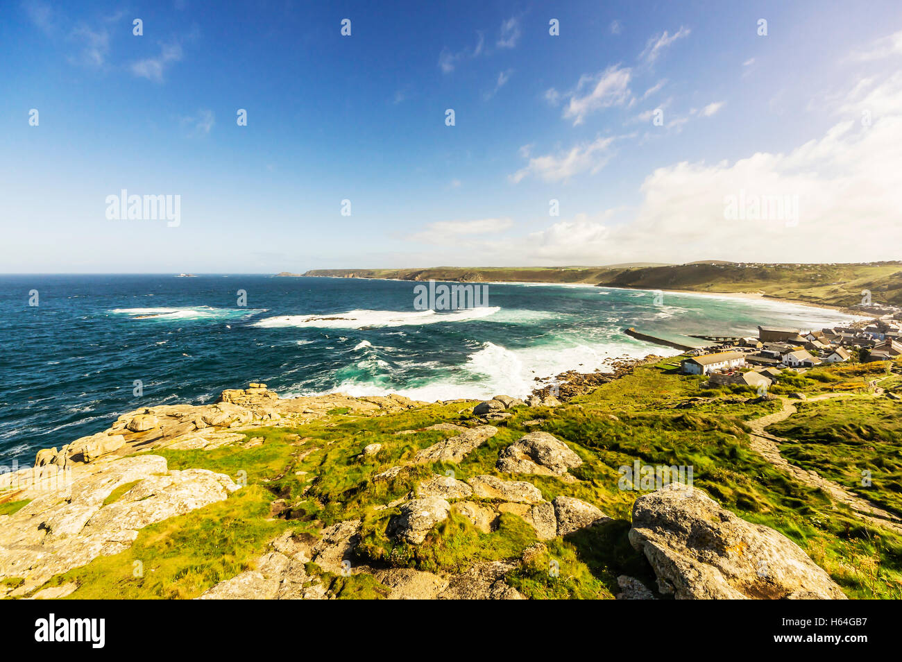 Großbritannien, Cornwall, Lands End, Klippen in der Nähe von Penzance Stockfoto