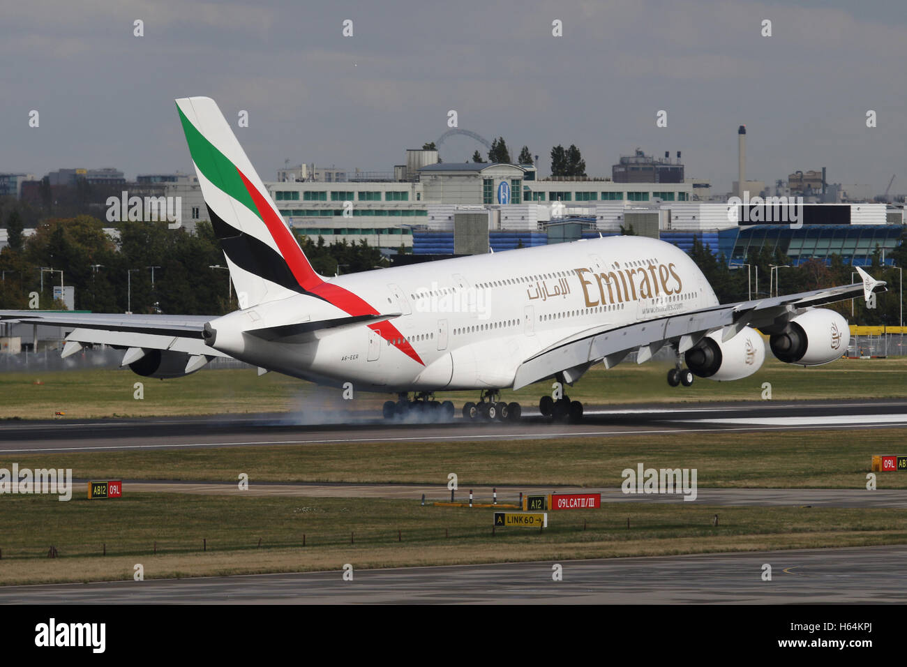 EMIRATES A380 Stockfoto