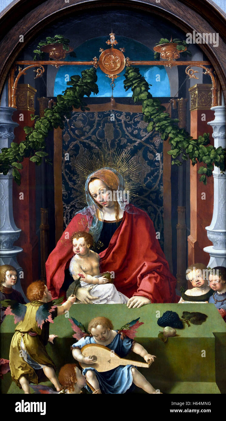 Maria mit Kind und Engeln 1520 Lucas Hugensz. van Leyden 1494-1533 Leiden niederländischen Niederlande Stockfoto