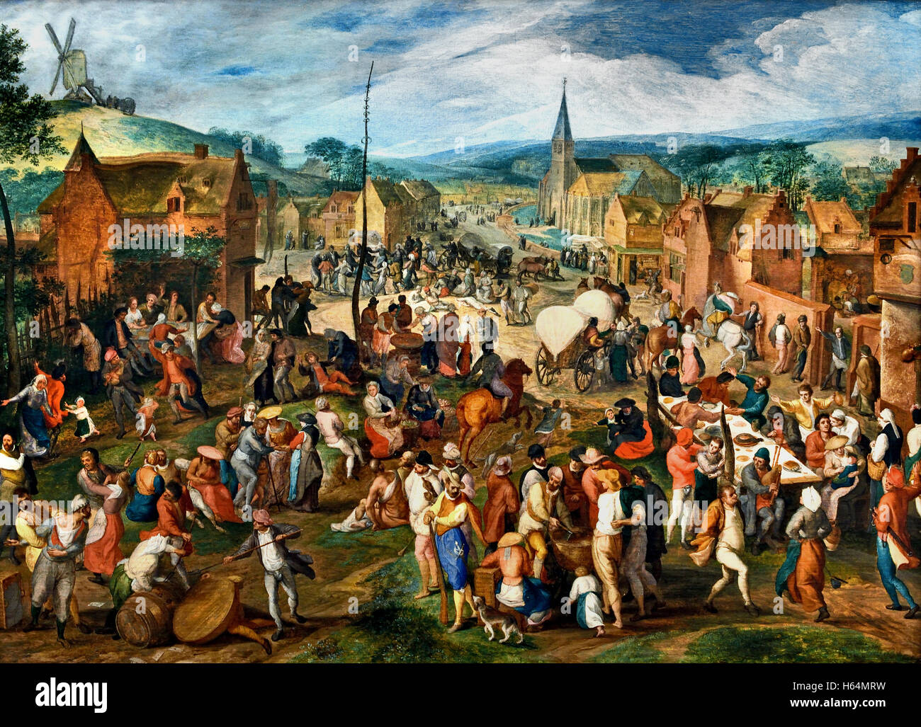 Dorf fair 1590 Gillis Mostaert (1528 – 1598) flämischen Grafiker, Maler und Zeichner Belgien belgische Stockfoto
