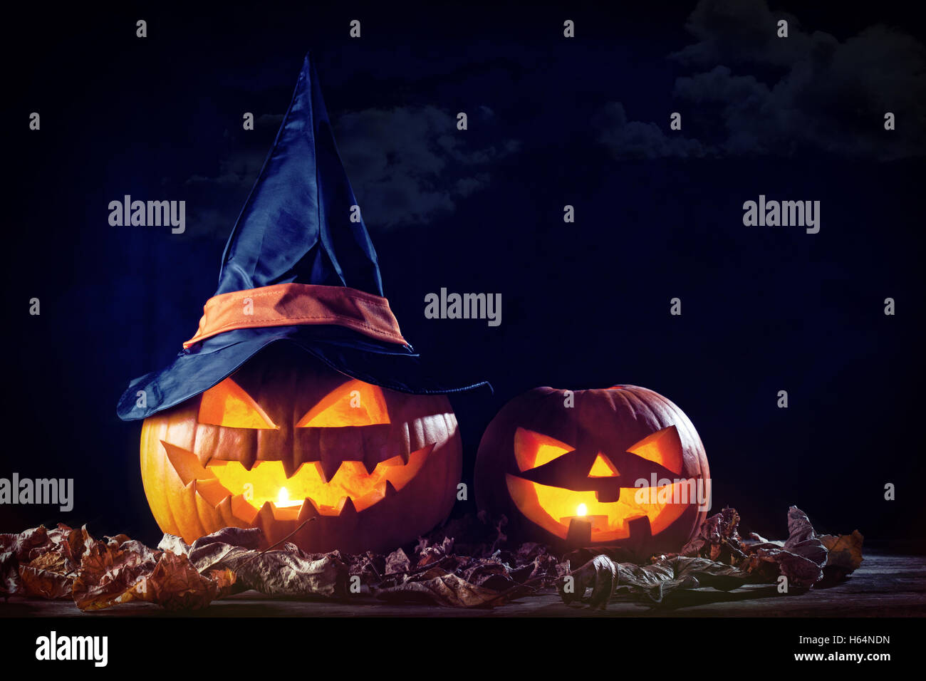 Halloween Kürbis-Kerze Licht Stockfoto