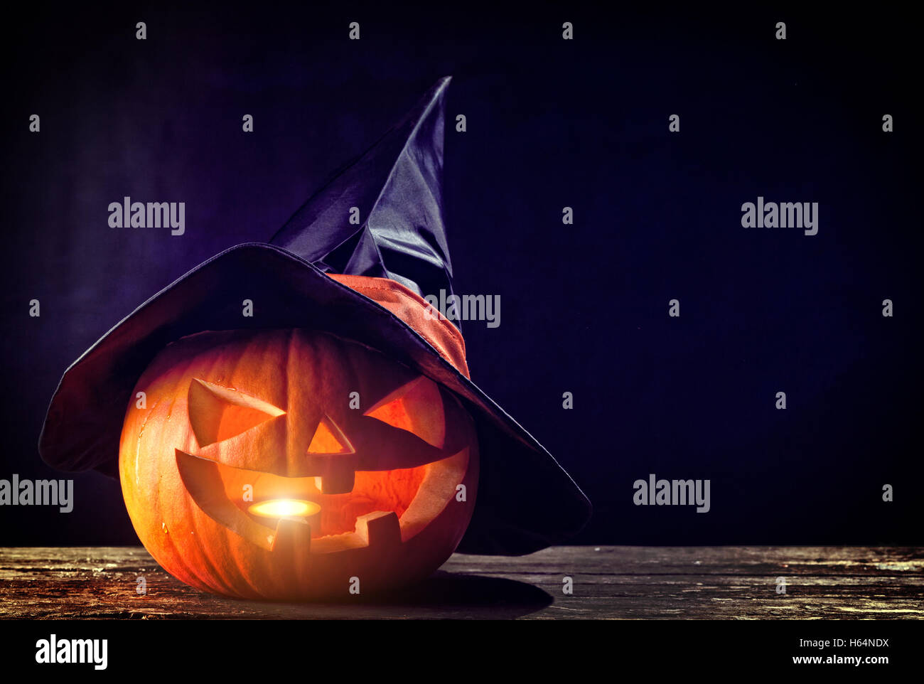 Halloween Kürbis-Kerze Licht Stockfoto