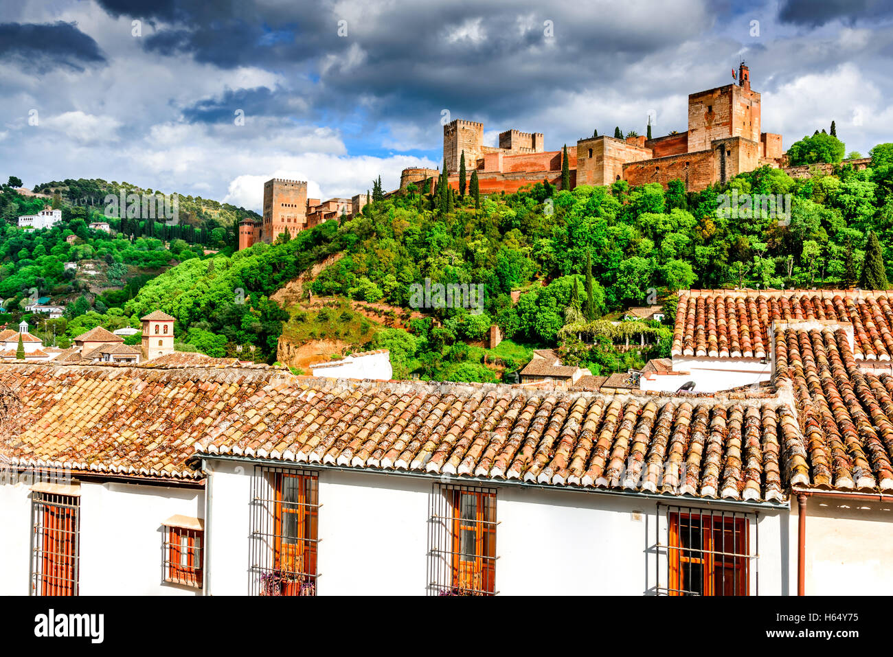 Granada, Spanien. Berühmte Alhambra, Nasriden-Emirat Festung, European Travel Wahrzeichen in Andalusien. Stockfoto