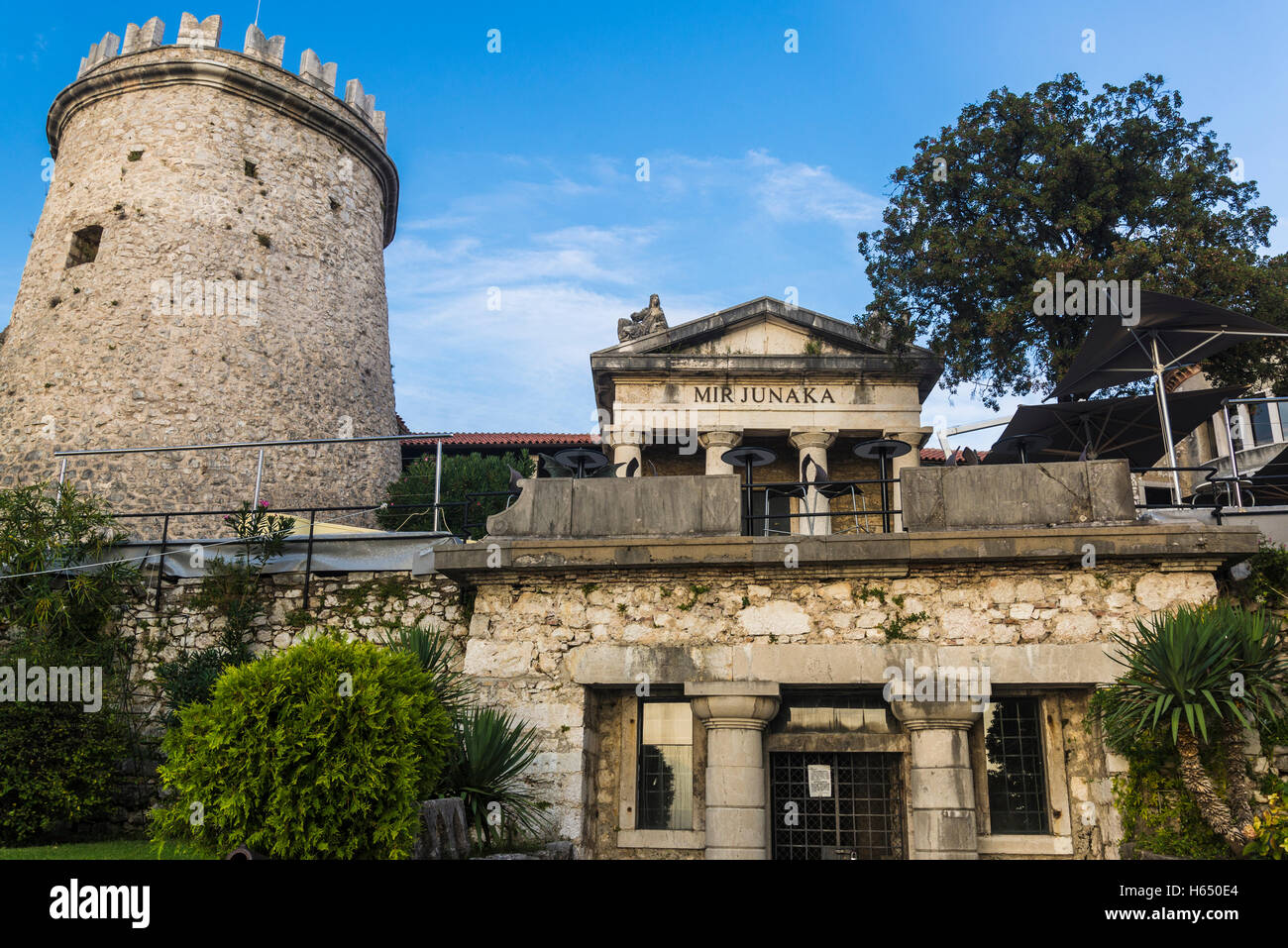 Trsat Castle, 13. Jahrhundert Gebäude, Rijeka, Kroatien Stockfoto