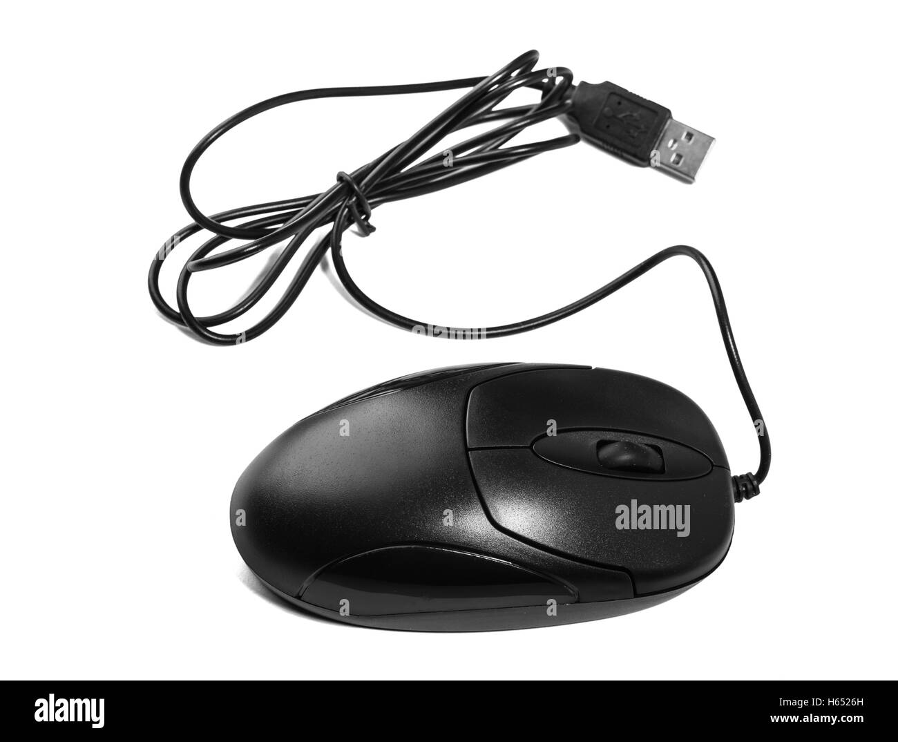 Computer-USB-Maus isoliert auf weißem Hintergrund Stockfoto