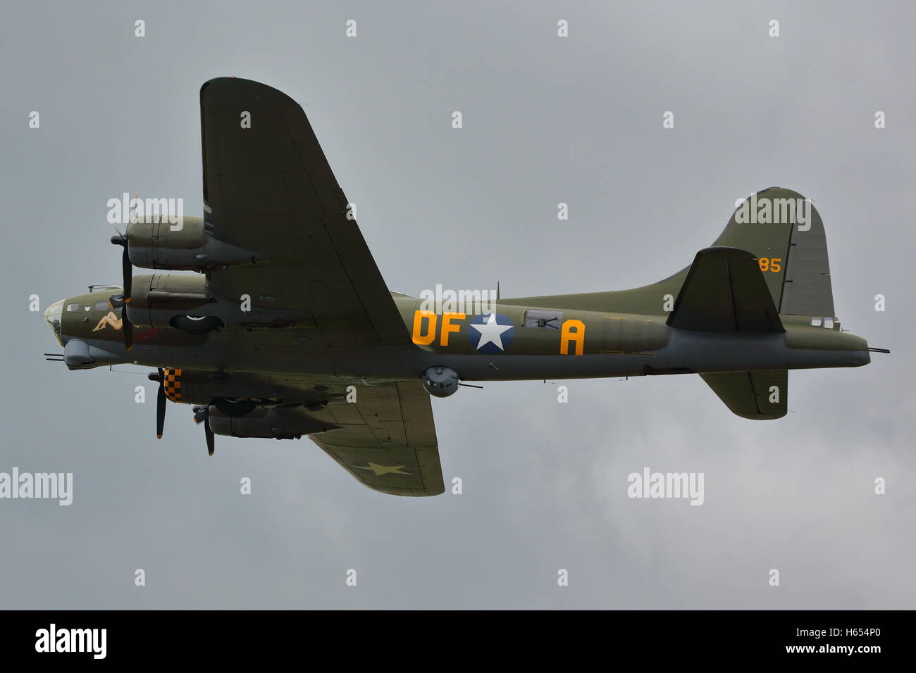 Boeing B17 Flying Fortress in Biggin Hill Air Show, Großbritannien Stockfoto