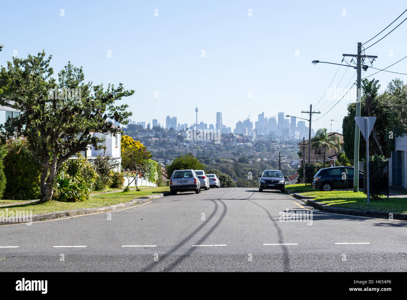 Ansichten der Innenstadt von Sydney von Watsons bay Stockfoto