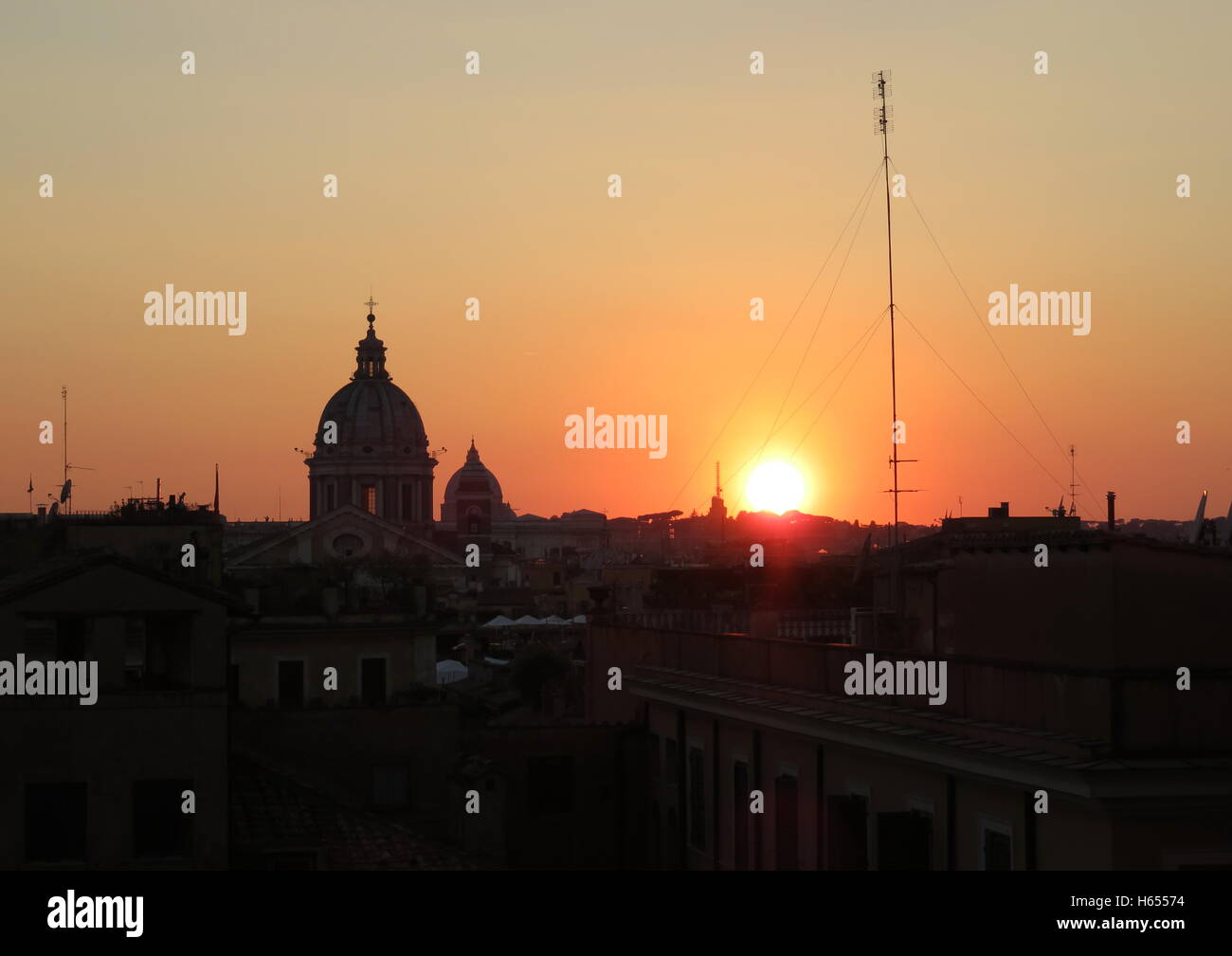 Blick über Rom vom Piazza Napoleone Stockfoto