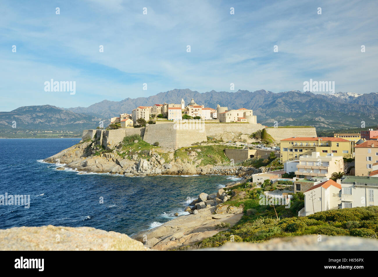 Korsische Küstenstadt Calvi Stockfoto