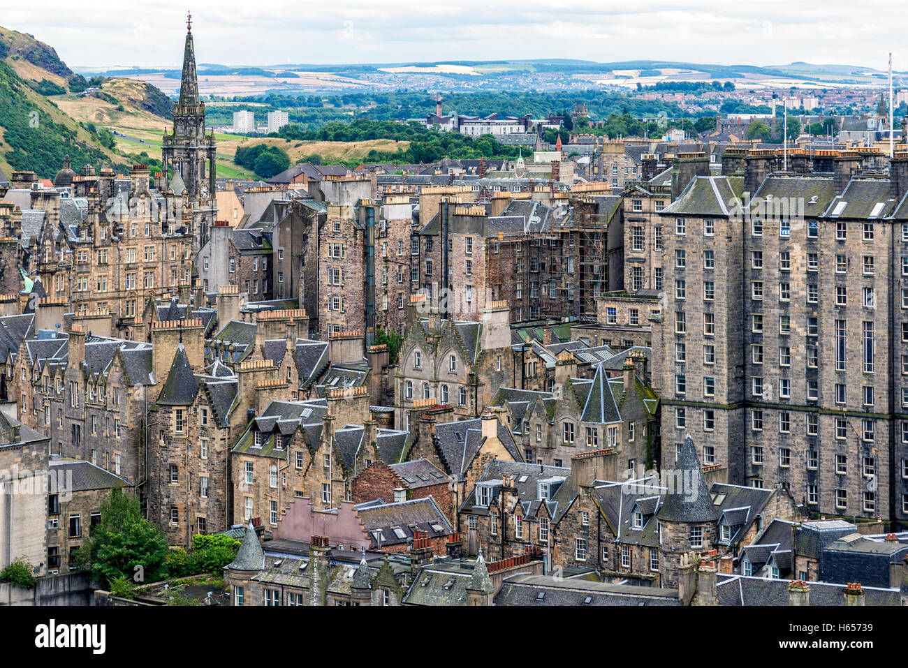 Ansicht der Altstadt von Edinburgh ist Schottland, Vereinigtes Königreich. Dies ist der älteste Teil der Hauptstadt Schottlands Stockfoto