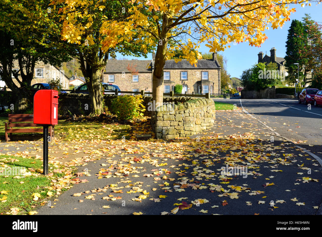 Lea, Derbyshire, UK. 25. Oktober 2016. Das kleine Dorf von Lea und Bogen Holz war berühmtesten Bewohner Florence Nightingale dessen Familie nach Hause Lea Hurst im Dorf ist. Bildnachweis: Ian Francis/Alamy Live-Nachrichten Stockfoto