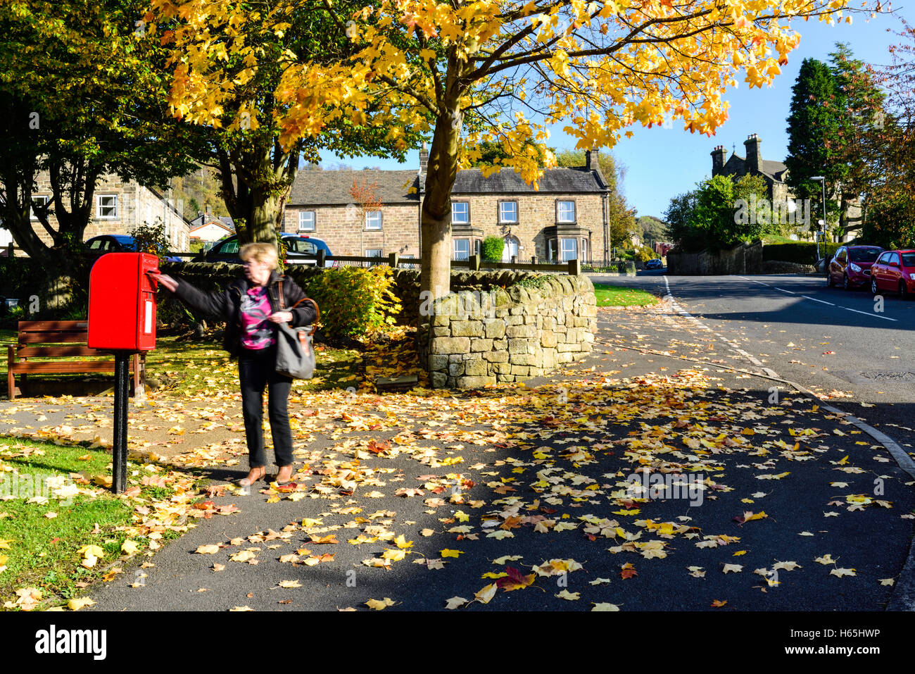 Lea, Derbyshire, UK. 25. Oktober 2016. Das kleine Dorf von Lea und Bogen Holz war berühmtesten Bewohner Florence Nightingale dessen Familie nach Hause Lea Hurst im Dorf ist. Bildnachweis: Ian Francis/Alamy Live-Nachrichten Stockfoto