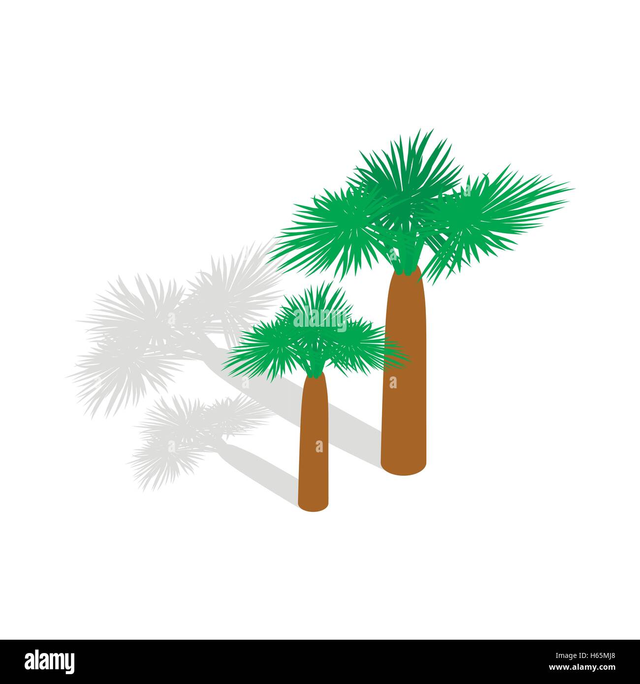 Palmen-Symbol in der isometrischen 3d Art Stock Vektor