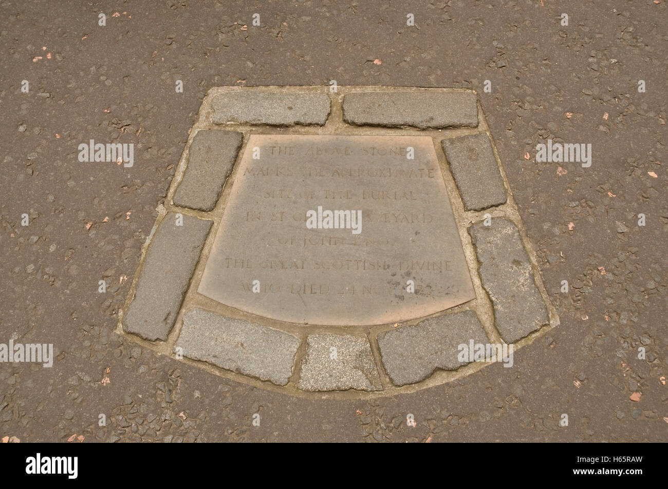 Grab von John Knox im St Giles Friedhof in Edinburgh Stockfoto