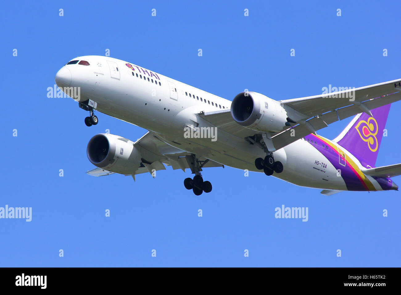 Boeing 787-800 Dreamliner HS-TQA Thaiairway. Stockfoto