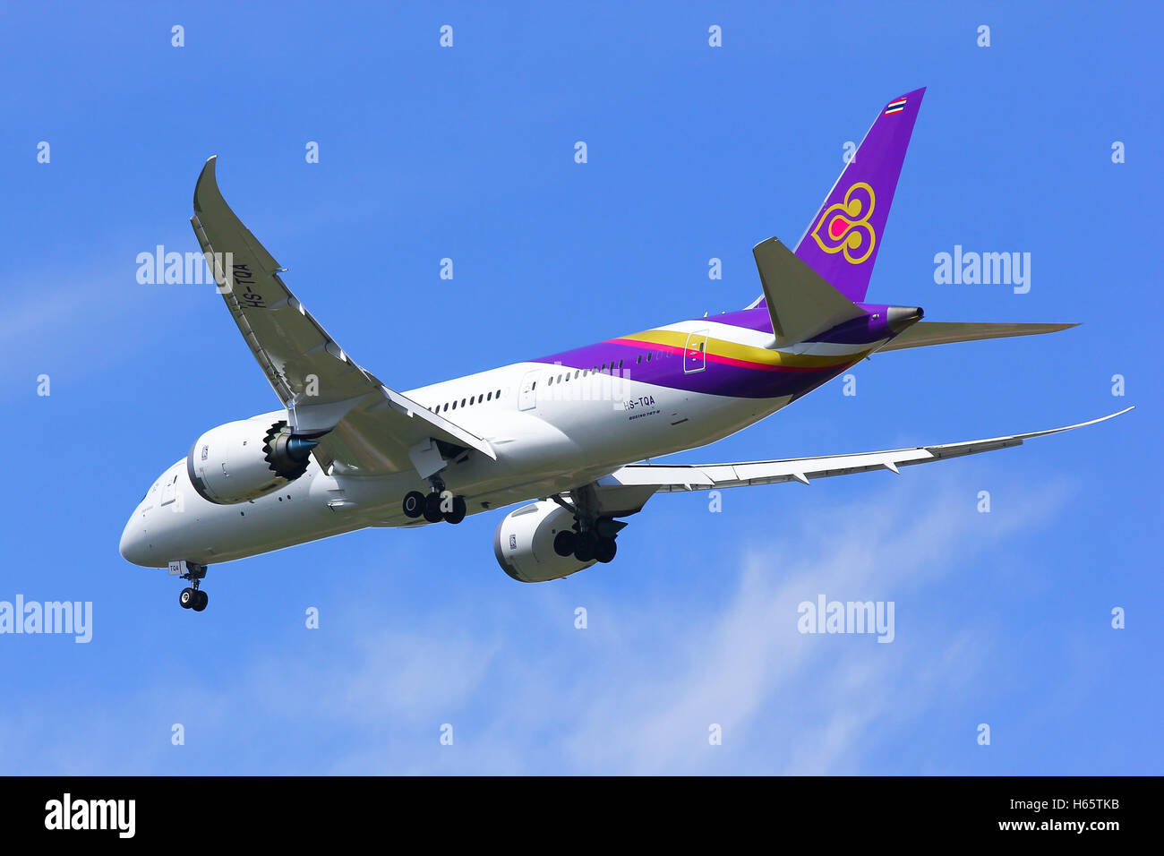 Boeing 787-800 Dreamliner HS-TQA Thaiairway. Stockfoto