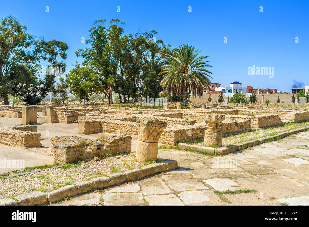 Viele tunesischen Städte rühmen, archäologische Stätten und Museen mit punischen und römischen Altertümern, EL Jem ist keine Ausnahme, Tunesien. Stockfoto