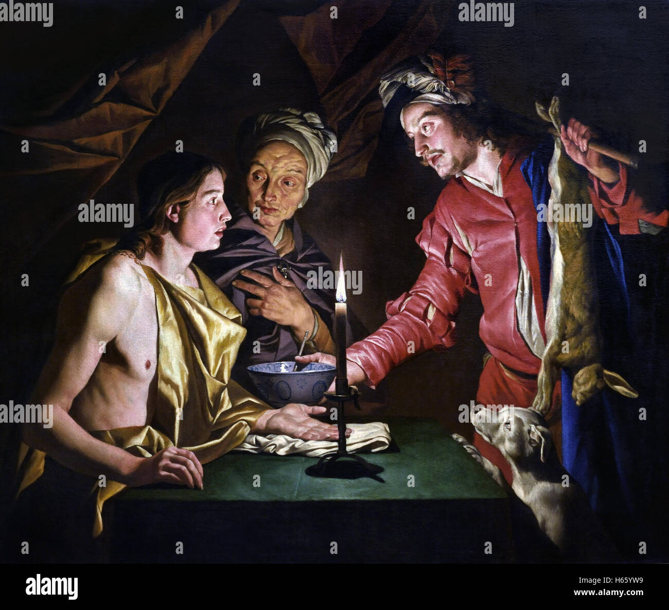 Esau verkauft seine ersten Geburtsrecht von Matteus Stom 1600-1641 Maler Niederlande Niederlande (goldenes Zeitalter) Stockfoto
