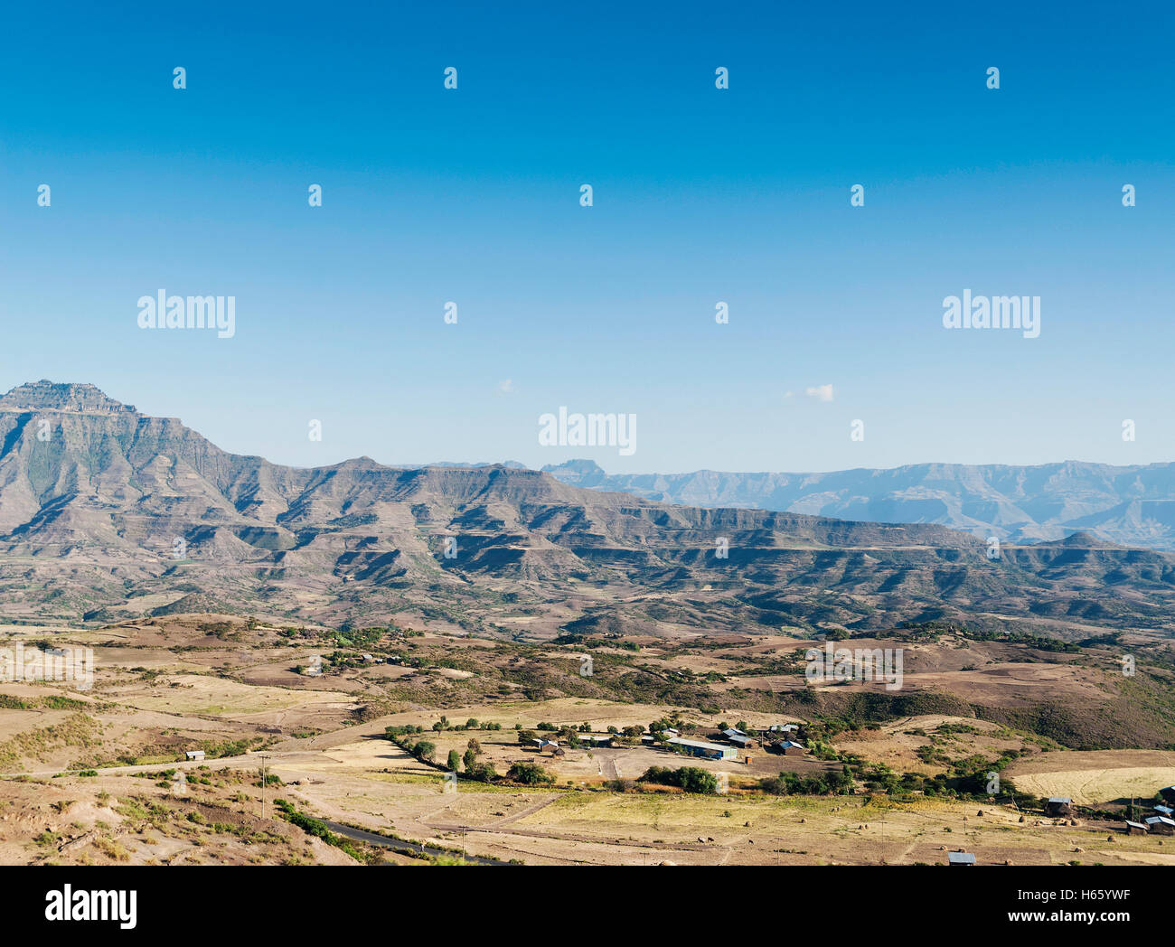 ostafrikanische Berge Landschaft in der Nähe von Lalibela, Äthiopien Stockfoto