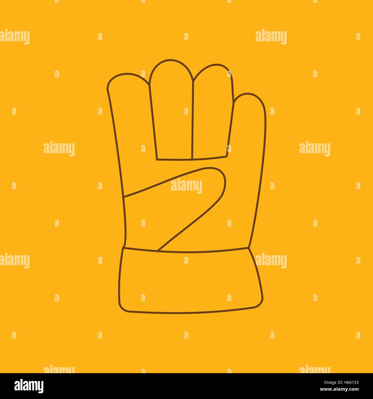 Handschuh-Linie-Symbol Stock Vektor