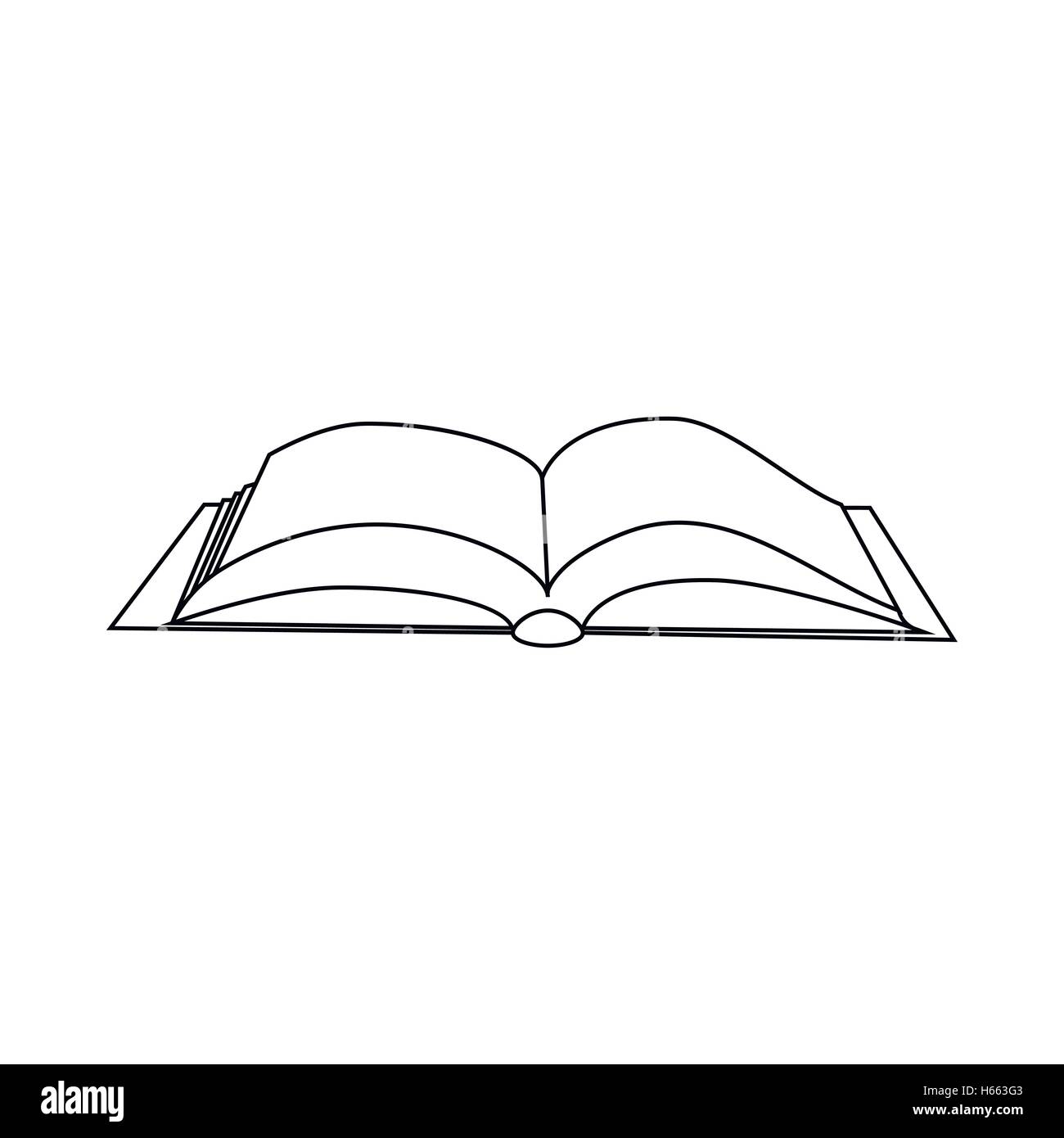 Offenes Buch Mit Abdeckung Symbol Umriss Stil Stock Vektorgrafik Alamy