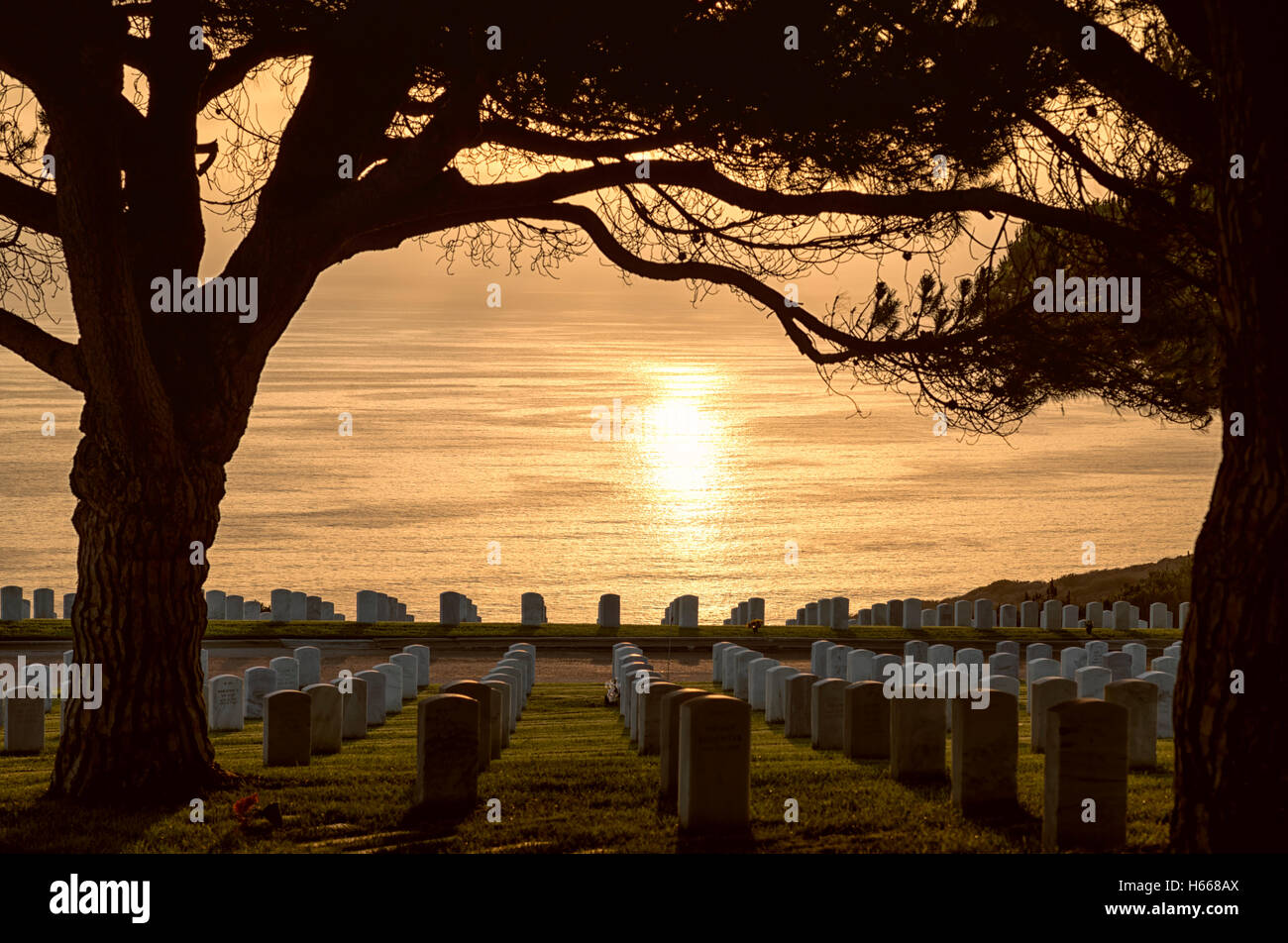 Fort Rosecrans National Cemetery, San Diego, Kalifornien, USA. Stockfoto