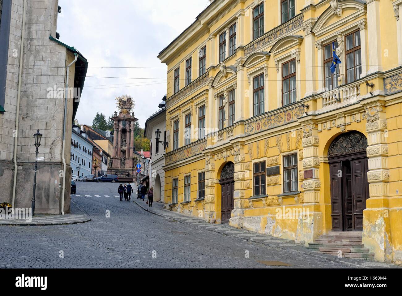 Altstadt in Banska Stiavnica Mitteleuropa Slowakei Stockfoto